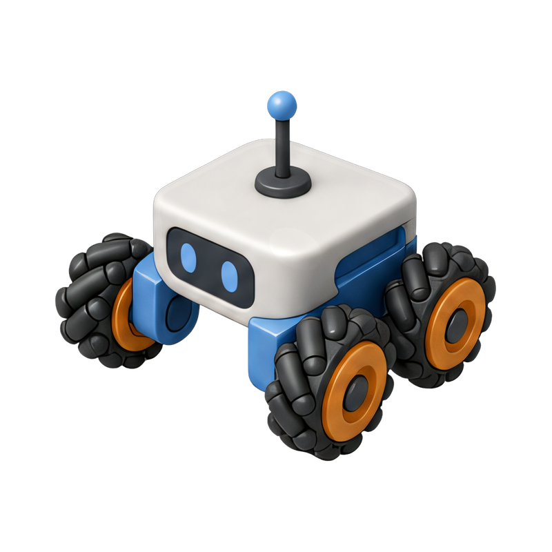 Omni-wheel platform robot in action