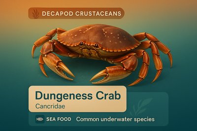 Illustration of Dungeness Crab in Underwater Species Theme