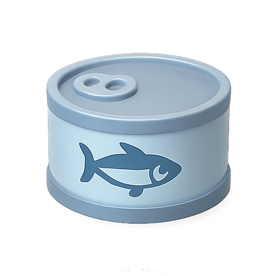 Realistic Can of Fish Illustration with Lid