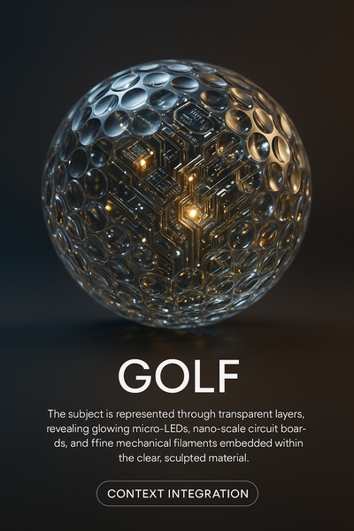 Futuristic Golf Technology with Hyperrealistic Design