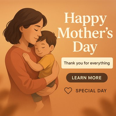 Heartwarming Mother's Day Illustration with Text