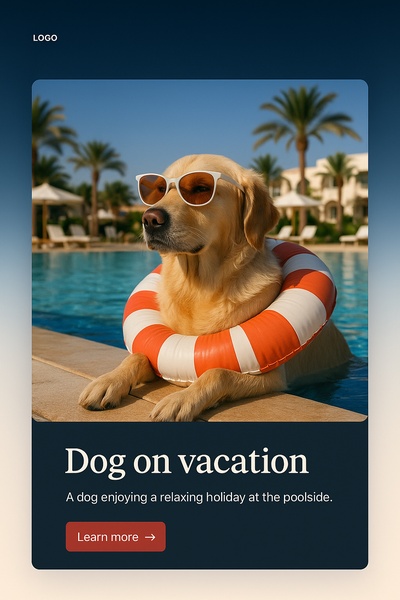 Relaxing Dog on Vacation by the Poolside