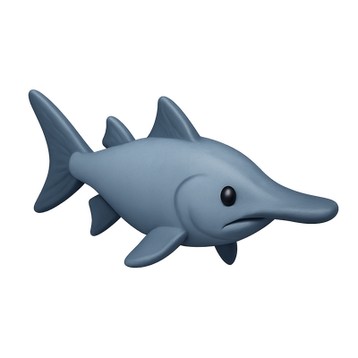 3D Paddlefish Icon in Isometric Style