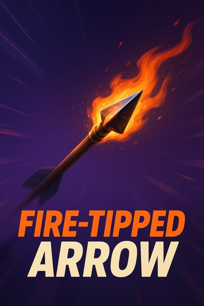 Dynamic Fire-Tipped Arrow Illustration with Bold Typography