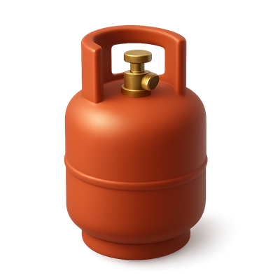 Stylish 3D Gas Cylinder Icon with Isometric View