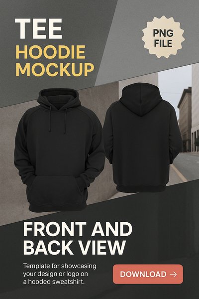 Realistic Black Hoodie Mockup for Graphic Design Projects