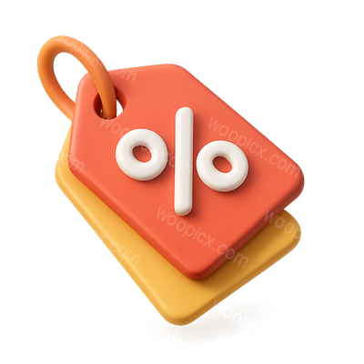 Stylish 3D Discount Tags for Promotional Use
