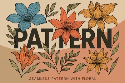Bold Floral Illustration with Modern Typography