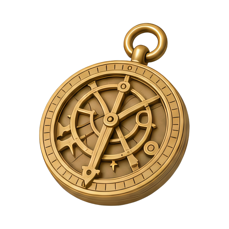 brass astrolabe with intricate details