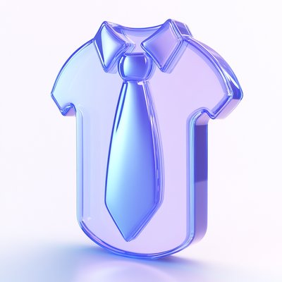 Stylized Glassy Shirt and Tie Icon