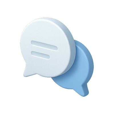 Stylized Chat Bubble Icon in Soft Colors