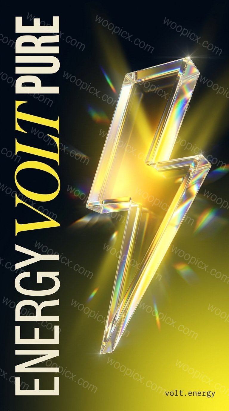 Glowing glass lightning bolt art