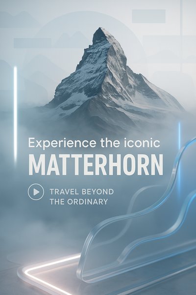 Promotional Travel Graphic Featuring the Matterhorn