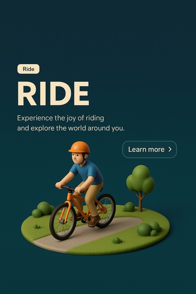 Engaging 3D Scene of a Bicycle Ride Adventure