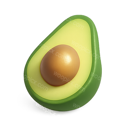 Realistic 3D Avocado Illustration
