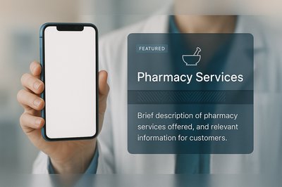 Pharmacy Services Display on Mobile Device for Healthcare