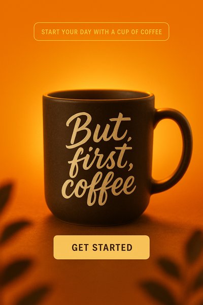 Coffee Mug Promotional Graphic for Morning Motivation