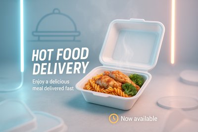 Promotional Image for Hot Food Delivery Service