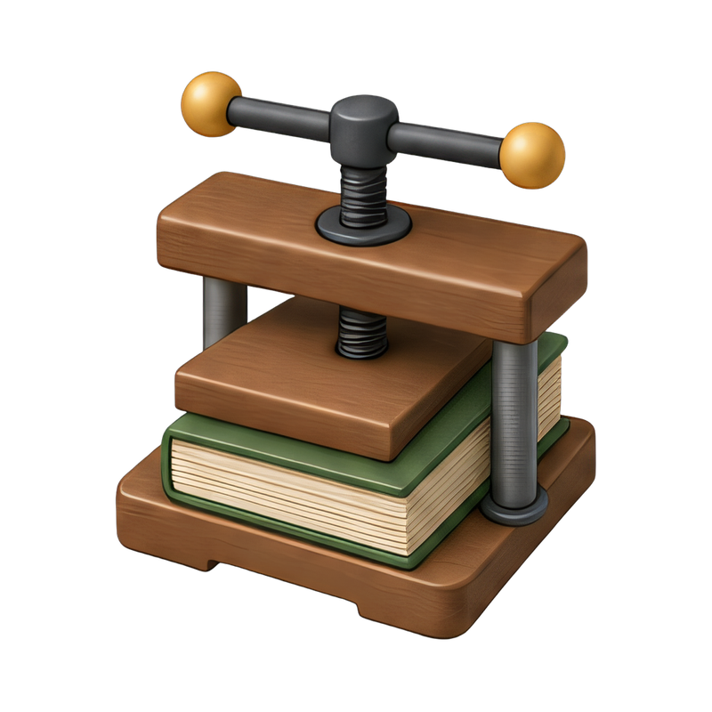 traditional bookbinding press