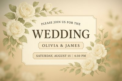 Elegant Wedding Invitation with Floral Design