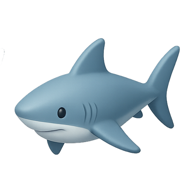 Cute Cartoon Shark Character Illustration