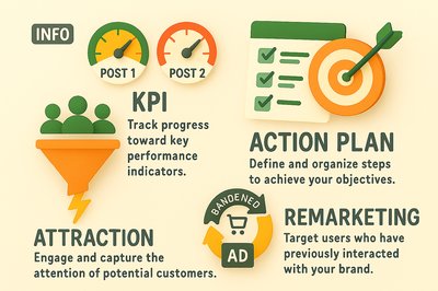 Informative Graphic on Marketing Strategies and KPIs
