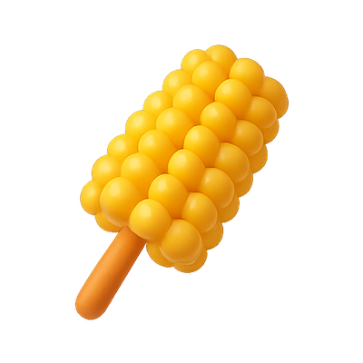Playful 3D Corn Popsicle Illustration