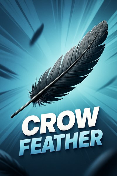 Dynamic 3D Illustration of a Crow Feather with Engaging Background