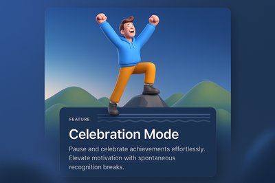 Man Celebrating on Mountain Top: A 3D Illustration of Joy