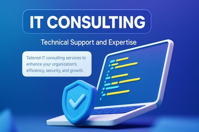 3D IT Consulting Illustration with Technical Support Theme