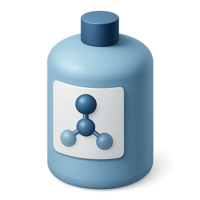 3D Ammonia Bottle Icon with Isometric Design