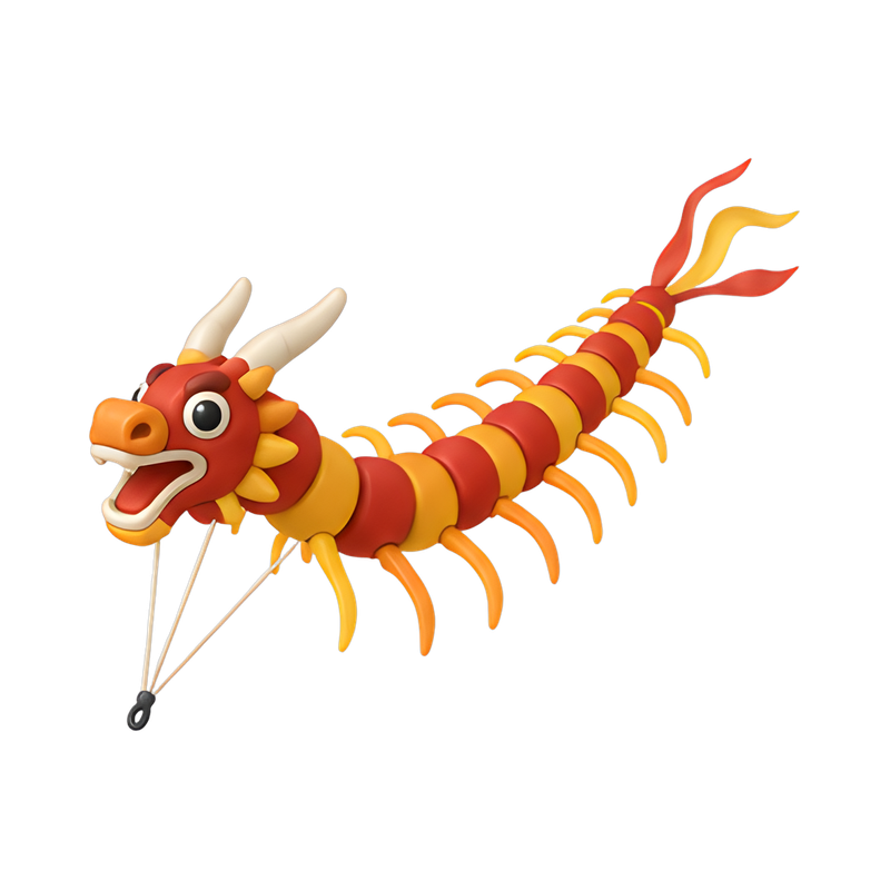 colorful segmented dragon kite