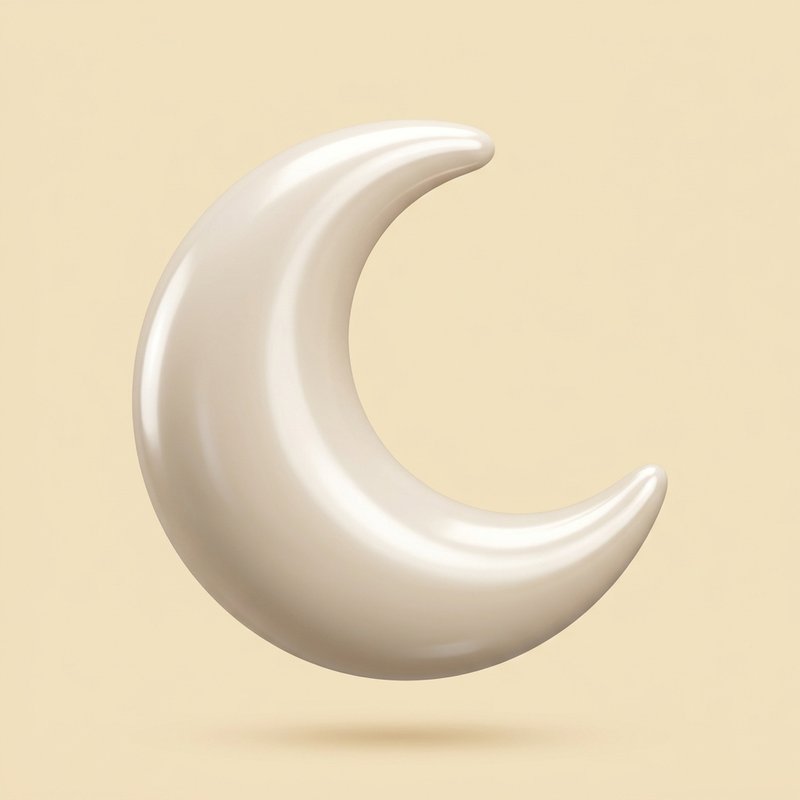Serene crescent moon silhouette