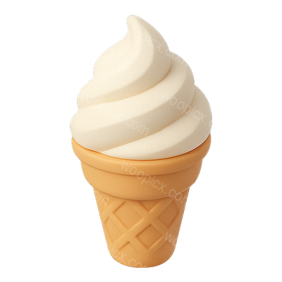 Realistic 3D Soft Serve Ice Cream Cone
