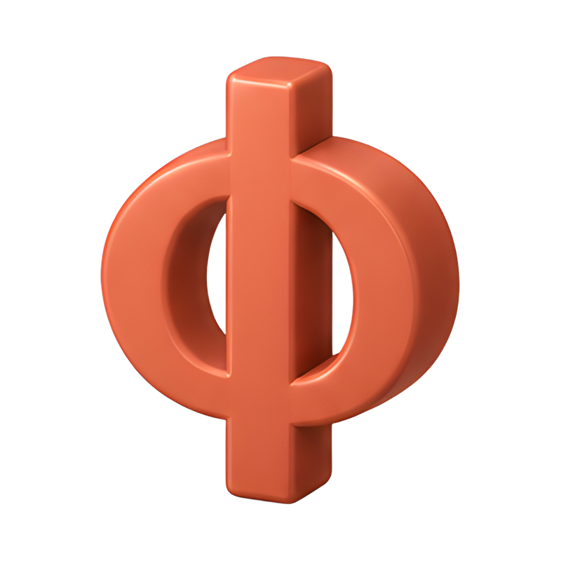 Greek letter phi symbol design