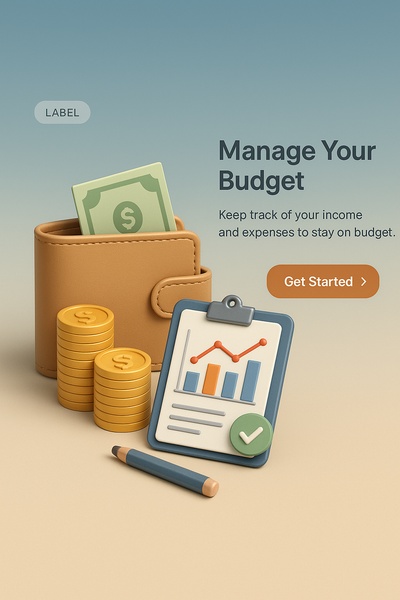 Detailed 3D Illustration of Budget Management Tools