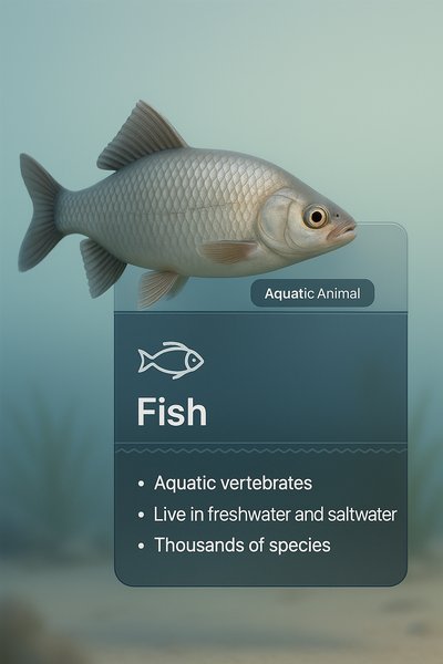 3D Illustration of Fish with Informative Overlay