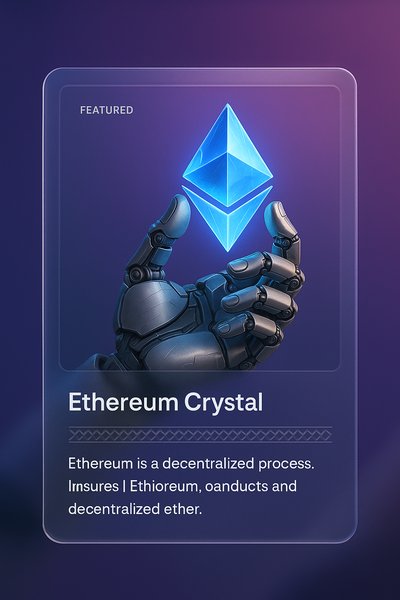Robotic Hand Holding Ethereum Crystal Illustration
