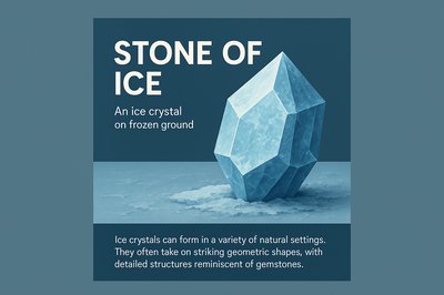 Stone of Ice: Geometric Ice Crystal on Frozen Ground