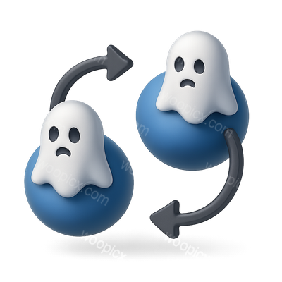 3D Quantum Entanglement Icon with Ghosts