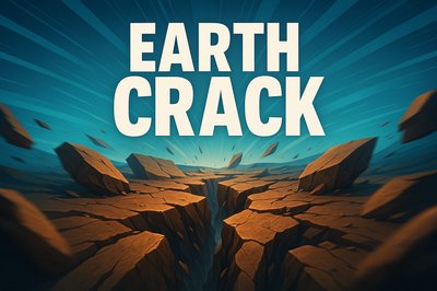 Dynamic Earth Crack Illustration with Bold Title
