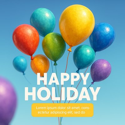 Festive Colorful Balloons for Holiday Celebrations