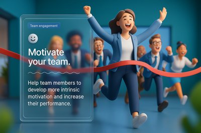 Joyful Entrepreneurs Racing to Success in Office
