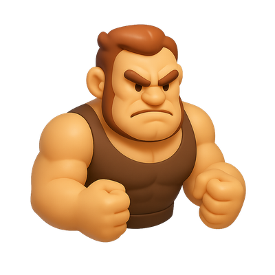 3D Brute Character Icon in Isometric View