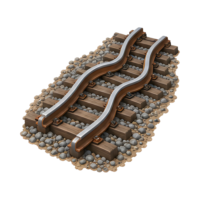 worn railway track with heat damage