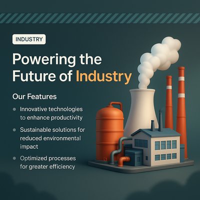 3D Industrial Landing Page Design for Future Technologies