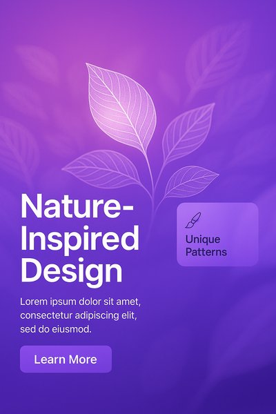 Nature-Inspired Design Graphic with Soft Purple Background