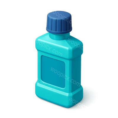 Stylish 3D Mouthwash Bottle Icon Design