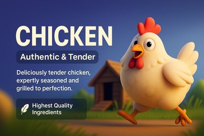 3D Illustration of a Chicken in a Natural Setting