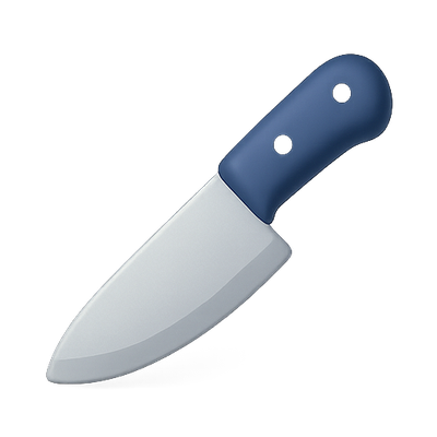 Modern Kitchen Knife with Blue Handle